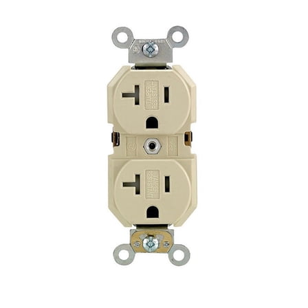 Leviton TBR20-00I Tbr20-00I 20 Amps 125 V Duplex Ivory Outlet 5-20R