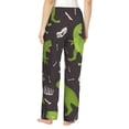 thumbnail image 3 of Disketp Dinosaur Skeleton Print Women'S Comfy Pajama Pants Casual Drawstring Palazzo Lounge Wide Leg Pants, 3 of 9