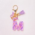 thumbnail image 1 of Feltree Initial Letter Keychains for Women Tassel Purple Cute Car Keychain for Wallet Backpack Bag, 1 of 8