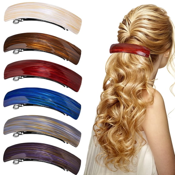 6 Pcs Snap Clip Hair Clip, Clips French Retro Vintage Hair Accessories for Fine Hair and Medium Thick Hair Automatic Large Classic Hairfor Women Girls