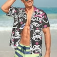 thumbnail image 3 of Lsque Sanrio Pattern Hawaiian Shirt for Men Unisex Summer Beach Casual Short Sleeve Cotton Linen Button Down Shirts-Large, 3 of 6