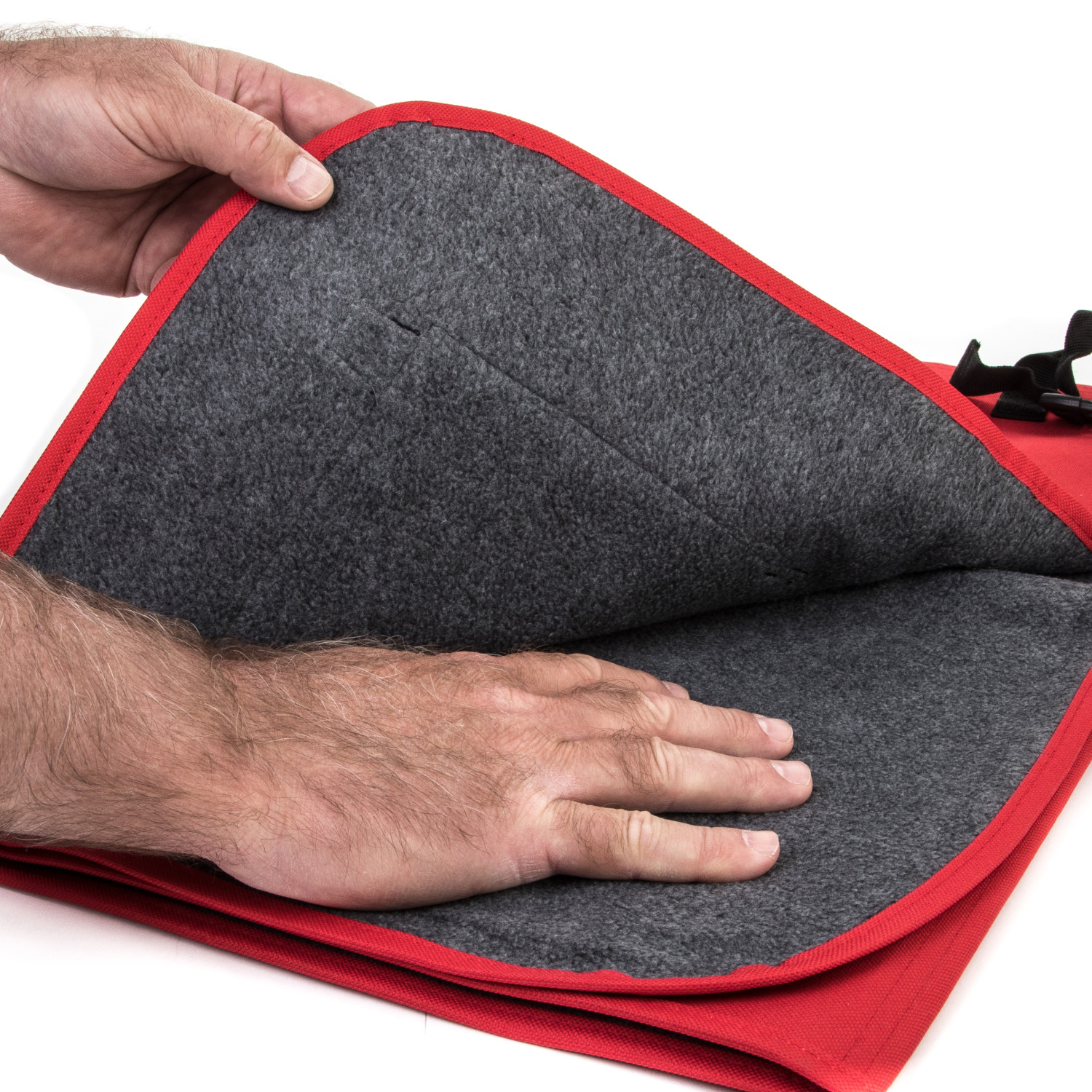 Foldup Stadium Blanket with Fleece Lining Features Carrying Strap and