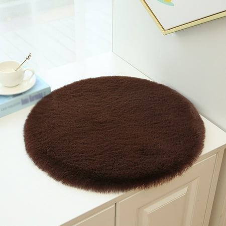 

HLKJKLS Soft Comfortable Plush Chair Cushion Solid Color Non Slip Winter Warm Round Seat Cushions