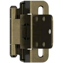 3/8in (10 mm) Inset Self-Closing, Partial Wrap Burnished Brass Hinge - 2 Pack