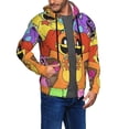 thumbnail image 2 of Zufioo Sweat à Capuche à Fermeture à Glissière Premium pour Hommes, Motif Souriant, Doux, Évacuant l'Humidité et Respirant, TTG, 2 of 5