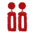 thumbnail image 2 of Pendientes de botón rectangular Fernando Colgante Retro Rojo, 2 of 8