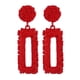 thumbnail image 2 of 1 Par De Aretes Rectángulo Grande Caída Cuelga Perfecl Colgante Retro Rojo, 2 of 8