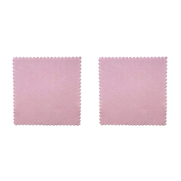 Toystoory 100 piezas de paño de limpieza de joyas cuadradas, collar de doble cara, pendiente, limpieza brillante, suministros de mantenimiento Rosado 2piezas