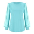 thumbnail image 4 of Bibifish Womens Tshirts Shiny Glitter Long Sleeve Tees Casual Relaxed Fit Party Blouses Trendy Sparkly Soft Cozy Carnival Mesh Tops, 4 of 4