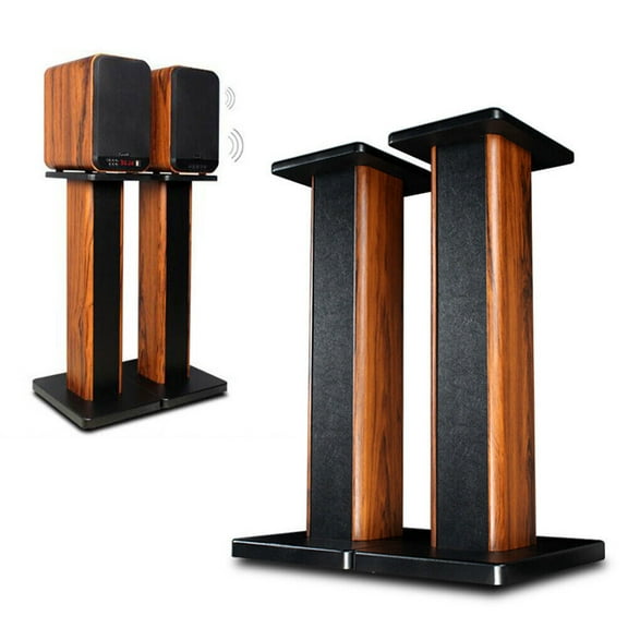 Bookshelf Floor Speaker Stands 1Pair Wood Column Home Theater Speaker Bookshelf