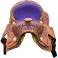 thumbnail image 5 of Resistance Miniature Western Barrel Saddle – 8 Inch Seat, Floral Tooled Design with Conchos Inlay, 5 of 6