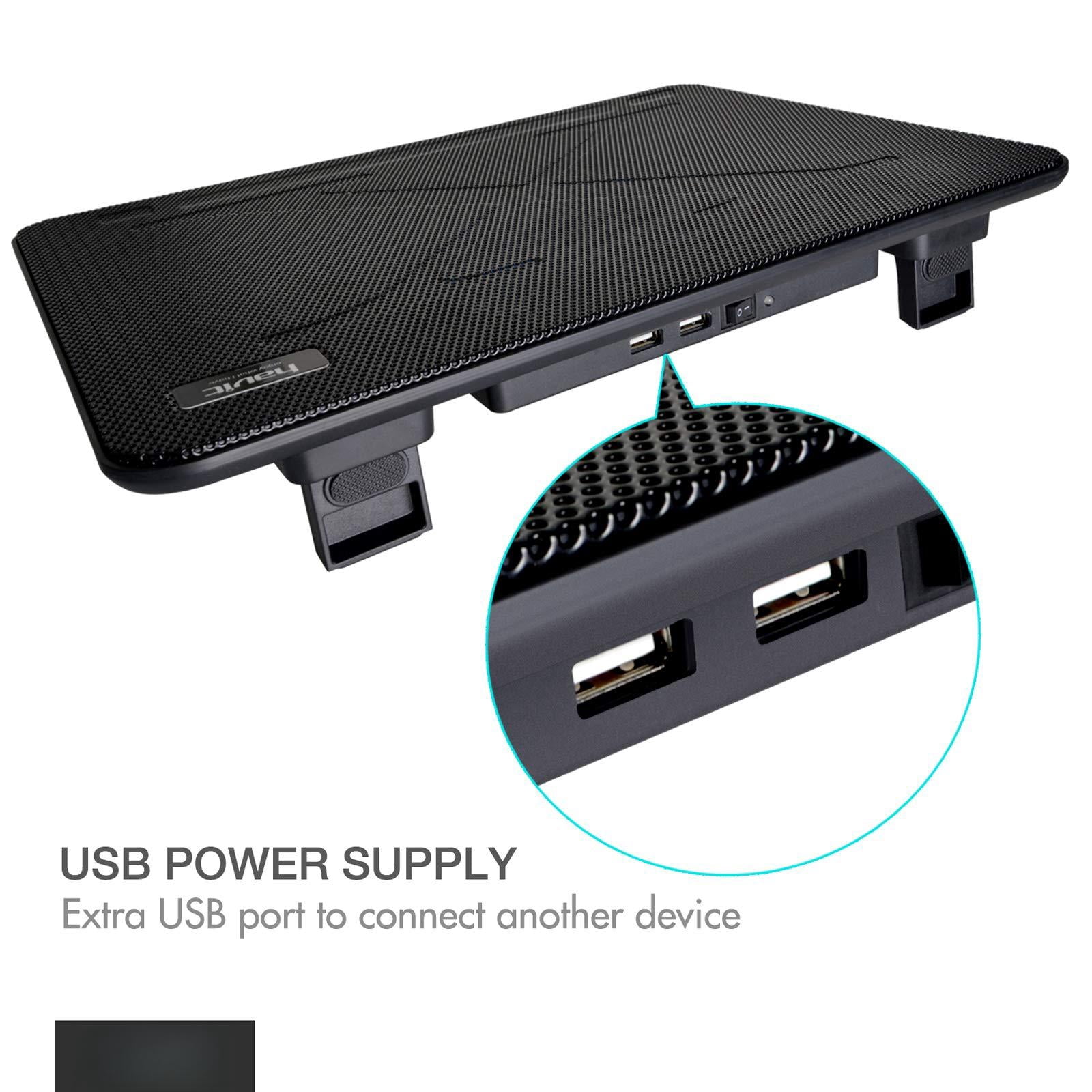 Hv-f2056 15.6-17 Inch Laptop Cooler Pad - Slim Portable Usb (3 Fans) (black+red)