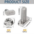 thumbnail image 2 of 10 Stainless Steel Hammer Head Screws M8 X 20 With Flange Nuts, 2 of 5