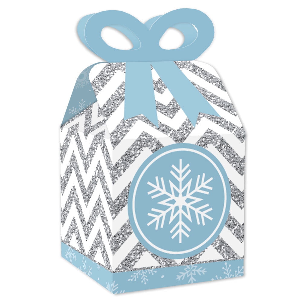 Goody Winter Onderland Gift Bag Snowflake Party Decor Set of 6 Treat Bags Winter Wonderland Theme Silver Glitter Snowflake Favor
