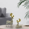 thumbnail image 2 of Baoblaze 2 Pieces Deer Figurines Desktop Ornament Resin Elk Statue Miniature Figurine for Yellow, 2 of 8