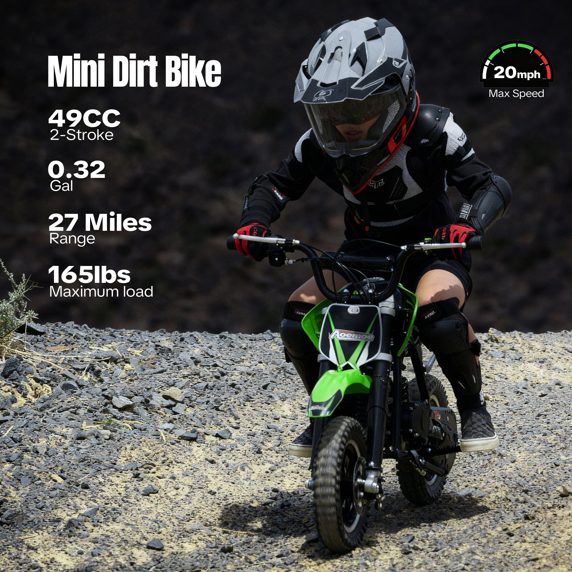 Aoemoe DB1 Gasoline 50CC Dirt Bike, GREEN
