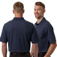 thumbnail image 5 of Harriton Men's CVC Pique Polo Shirts Short Sleeve Plain Tee 60/40 Cotton/Poly Three-Button Polo Shirt (Dark Navy, S), 5 of 7
