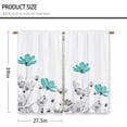 thumbnail image 2 of Teal Grey Floral Kitchen Curtains Rustic Aquo Flower Small Short Cafe Window Curtains Farmhouse Wildflower Daisy Bathroom Window Drapes Treatment Tier Curtains 2 Panels (27.5x39 Inch), 2 of 6