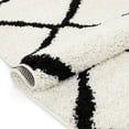 thumbnail image 7 of Well Woven Celina Black Moroccan Shag Diamond Trellis Pattern Area Rug 5x7 (5'3" x 7'3"), 7 of 7