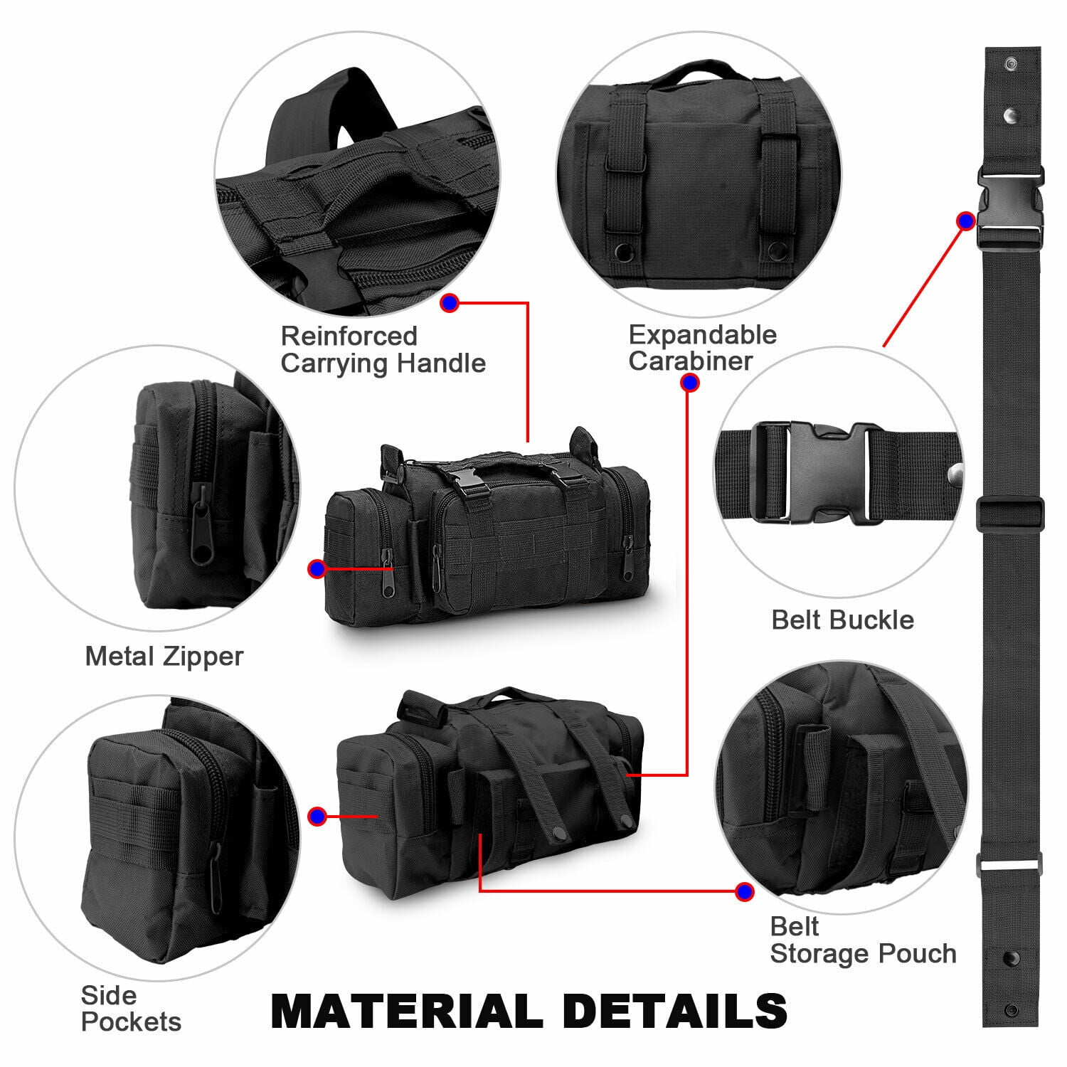 Tactical Waist Bag Fanny Deployment Bag Hand Carry Bag Molle Waist Pack Utility tool Pouch Walmart