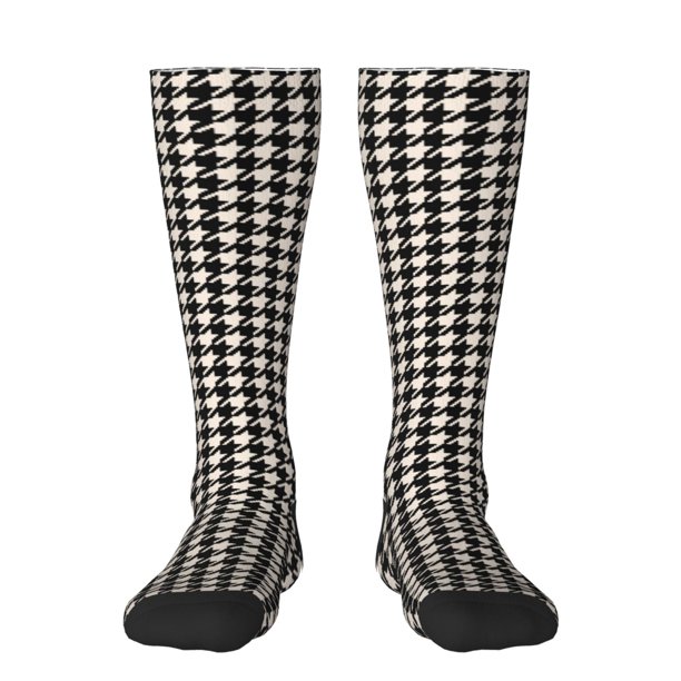 Balery Black and white houndstooth Calcetines novedosos Calcetines deportivos Calcetines hasta la rodilla Calcetines de algodón Calcetines originales y geniales