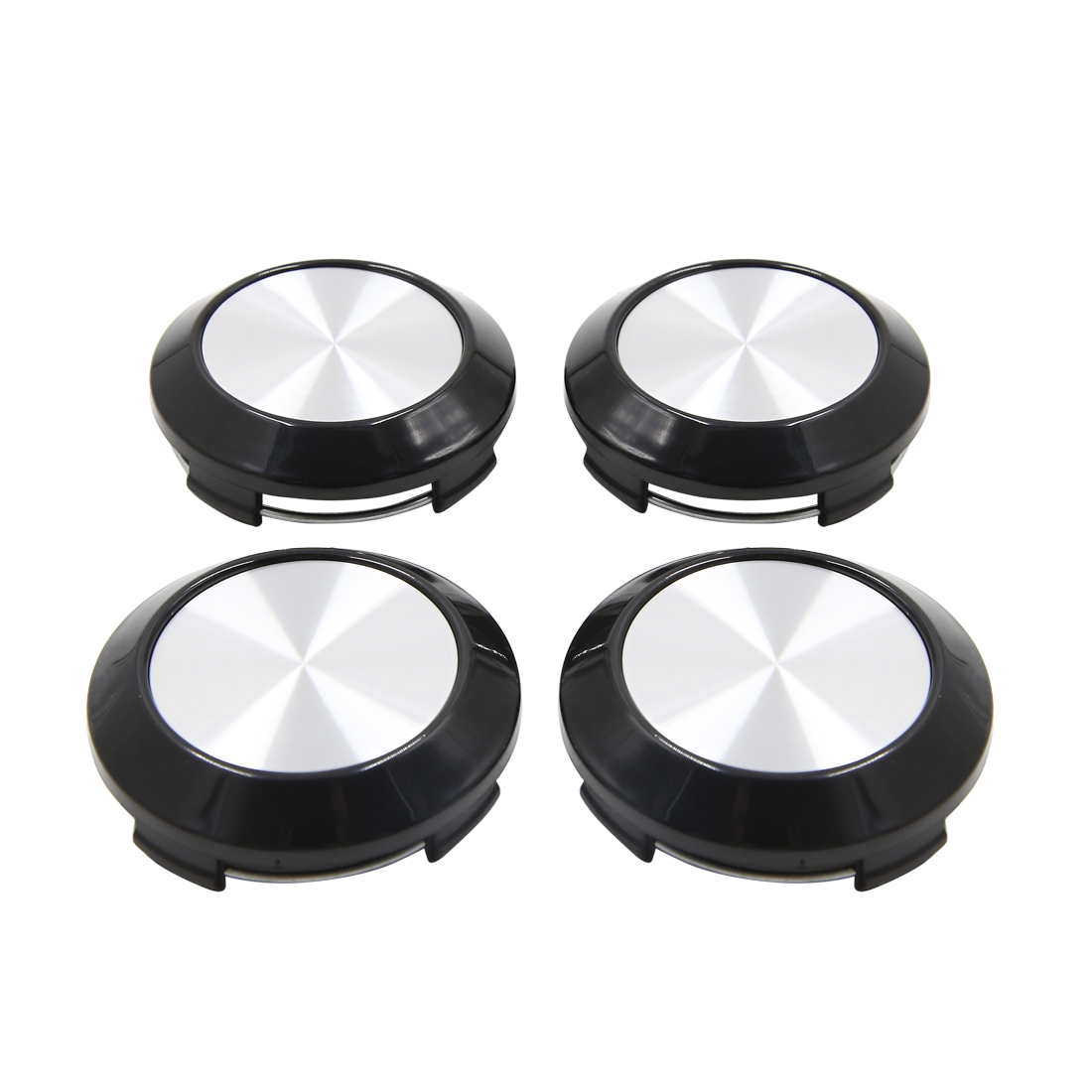 4pcs 64mm Dia 4 Clips Car Wheel Tyre Center Hub Caps Covers Black