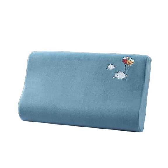 Beautynvta Pillow Cover for Contour Memory Foam Pillow, Blue Soft Plush Neck Pillowcase Bed Pillow Case, Zipper Closure, for Sleeping Pillows, 12''x20''