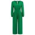 thumbnail image 6 of Aloohaidyvio Women's Elegant V Neck Jumpsuit Casual Straight Trousers Business Romper Formal Jumpsuit Green L, 6 of 6