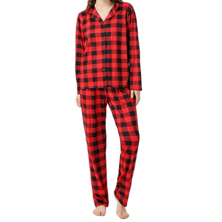 

LisenraIn Classic Family Pajamas Christmas Plaid Print Pants Xmas Costume