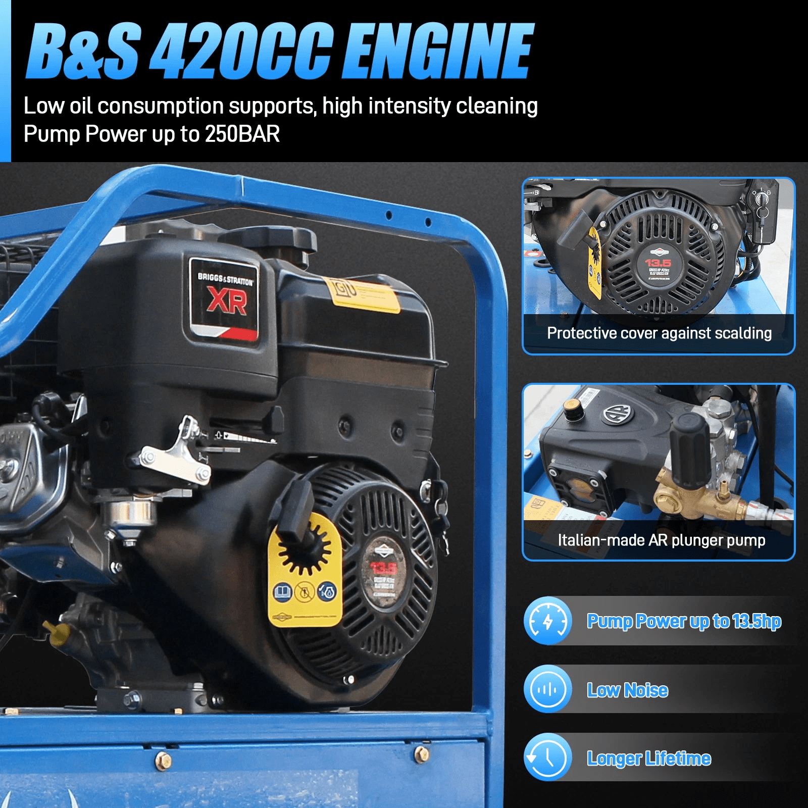 DigMaster Hot Water Pressure Washer 4060 PSI 4.0 GPM 13.5 HP B&S Engine Diesel Heated 212°F AR Pump 304 Tank, Heavy Duty Commercial Cleaner