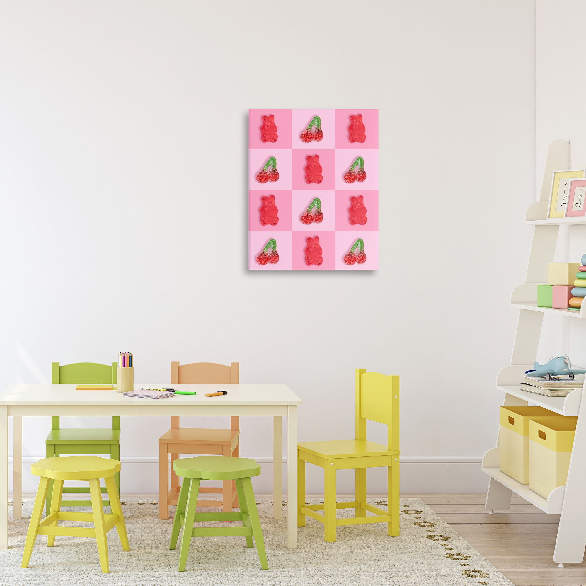 Stupell Industries Gummy Bears and Cherries Grid Canvas Wall Art, design by LISH Creative