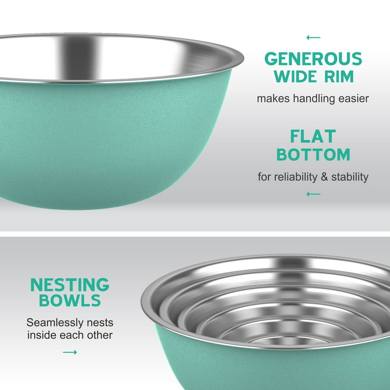 Stainless-Steel Nesting Mixing Bowls, Set of 5