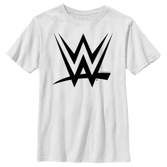 Boy's WWE Black Logo  Graphic Tee White Medium