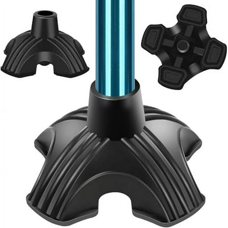 4-Point Quad Support Cane Tips,Non-Slip Self-Standing Rubber Replacement Tip