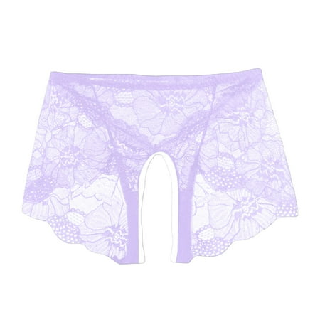 GHSOHS Womens Underwear Panty Womens Underpants Cotton Lace Underwear for Women Lace Embroidered V Neck Open Back Briefs Wear Translucent And Breathable For Occasions Cotton Crotch Seamless Unde XL