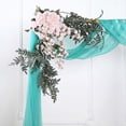 thumbnail image 5 of Efavormart 18Ft Turquoise Sheer Organza Curtain Panels, Window Scarf Valance Wedding Arch Draping Fabric for Top Table Event Party Home Decor Stair Bow Backdrop Curtain Decoration, 5 of 11