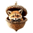 thumbnail image 2 of Sleeping Forest Animal Ornament, Acorn Christmas Tree Decor, Three Dimensional Sleeping Woodland Creature NestLED in A Textured Acorn, Sculpted Resin with DetaiLED Seasonal Styling, 2 of 8