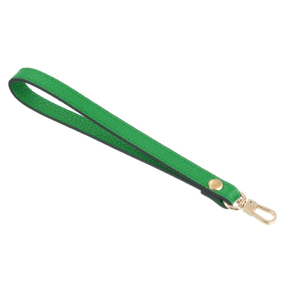 Leather Wristlet Strap, 7.48" Hand Wrist Lanyard Bag Key Chain (Green Gold)
