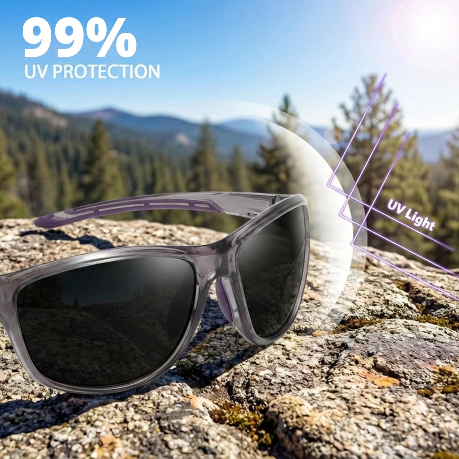 Myiaur Photochromic Sunglasses for Women Men, Polarized Sports Sun Glasses for Running Cycling Outdoor UV400 Protection