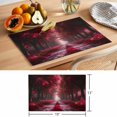 thumbnail image 6 of Red Trees Placemats Set of 8 Forest Art Decor Spring Summer Nature Leaf Place Mats Indoor Wipeable Table Mats Washable Cloth Dining Table Placemats for Kitchen Holiday Party Home Decor 13x19 Inch, 6 of 9