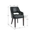 thumbnail image 5 of Guyou Modern Dining Chair Set of 2, Faux Leather Upholstered Armchair Accent Side Chair with Open Back and Wooden Legs, Kitchen Chairs for Dining Room Living Room Kitchen Bedroom, Black, 5 of 12