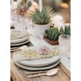thumbnail image 5 of Christmas Yellow Snowflake Cloth Napkins Set of 6 Reusable Dinner Napkins, Winter Xmas Retro Beige Cocktail Napkin Washable Table Napkins for Wedding/Holiday Party/Baby Shower 20"x20", 5 of 7