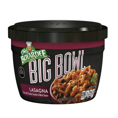 (3 Pack) Chef Boyardee Pasta w/Chunky Tomato & Meat Sauce Big Size Bowl Lasagna, 14.5