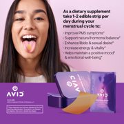Avid PMS Oral Strip Supplements for Women for Period Cramps Pain Relief & Hormone Balance, 30-Pack