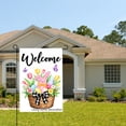thumbnail image 2 of Welcome Easter Bunny Basket With Flowers And Eggs Garden Flag For Home Outdoor Garden Yard Decor 12x18 Inch, 2 of 5