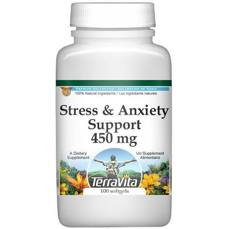 Soutien du stress et l'anxiété - valériane, passiflore et Houblon - 450 mg (100 capsules, ZIN: 518244)