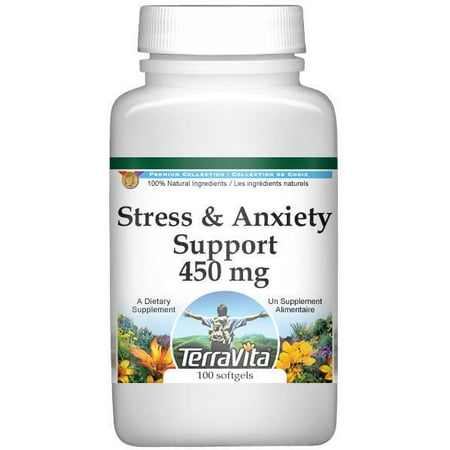 Soutien du stress et l'anxiété - valériane, passiflore et Houblon - 450 mg (100 capsules, ZIN: 518244)