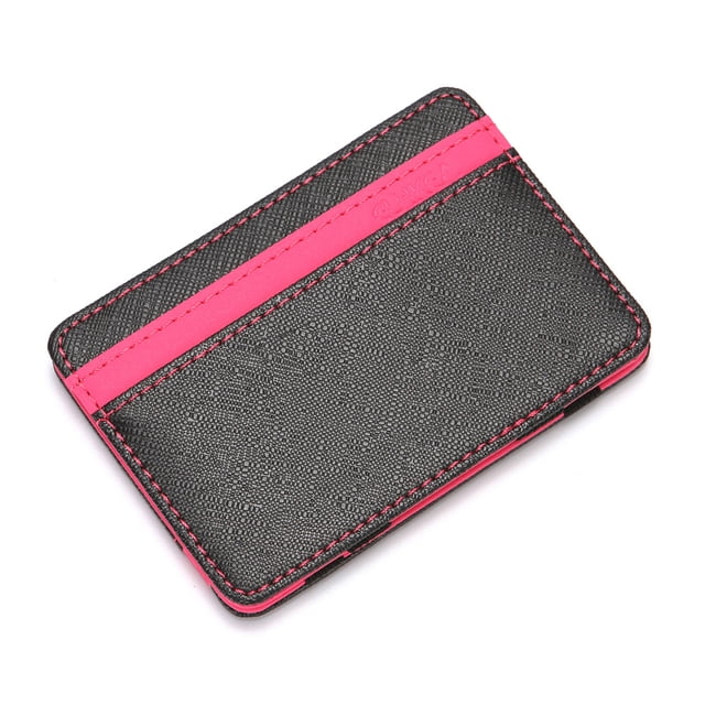 Cartera mágica para hombre, tarjetero creativo de PU, tarjetero de moda, tarjetero con patrón cruzado