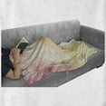 thumbnail image 6 of Peach Soft Flannel Fleece Throw Blanket, Vibrant Colored Image Old Worn Looking Vintage Style Design Abstract Print, Cozy Plush for Indoor and Outdoor Use, 50" x 70", Pink Orange Yellow, by Ambesonne, 6 of 6