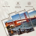 thumbnail image 6 of Elephant Stock Golden Gate Bridge Waters Wall Art - Horizontal Multi Panel Canvas - Living Room Wall Decor - Architecture Multi Panel - Gray And Blue Decor - 36" x 22", 6 of 8